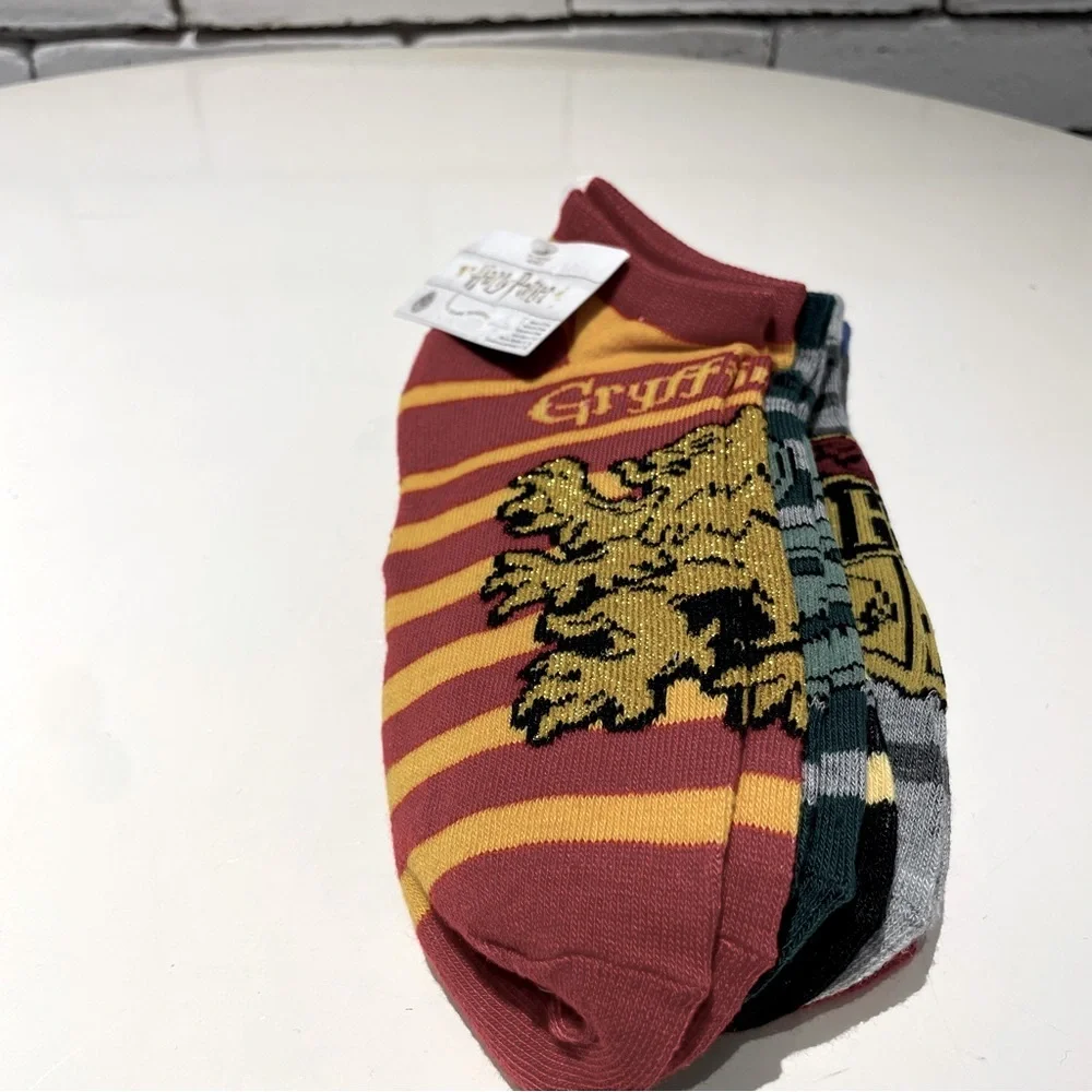 Harry Potter 6 Pack of Low Cut Socks with all Four Houses Shoe Size 4-10